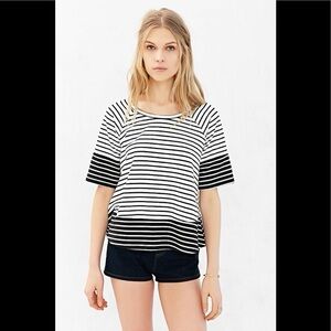 Urban Outfitters Black & White Striped Gradient Tee - Size S